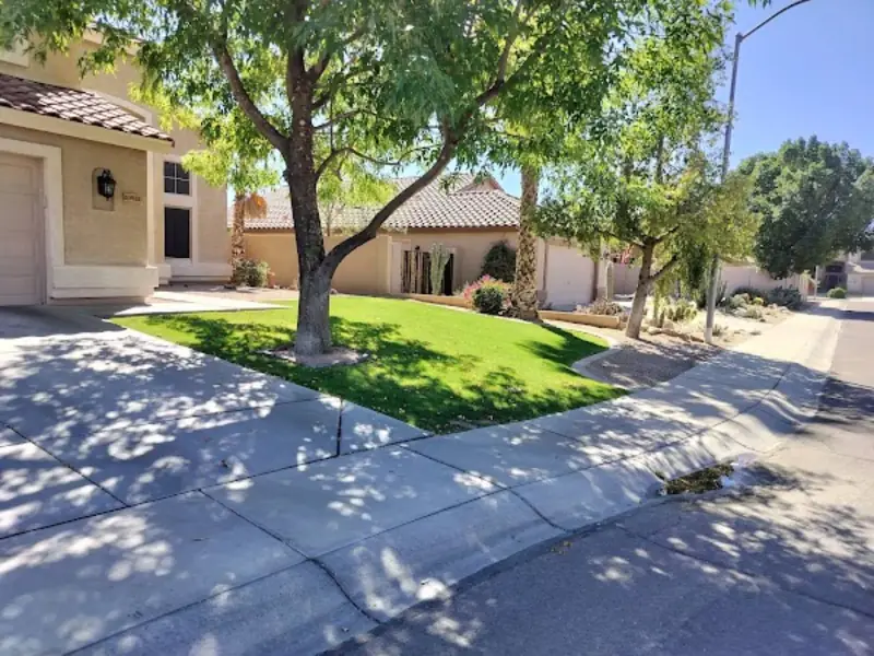 Maintained lawn and shaded front yard by Arrowscape